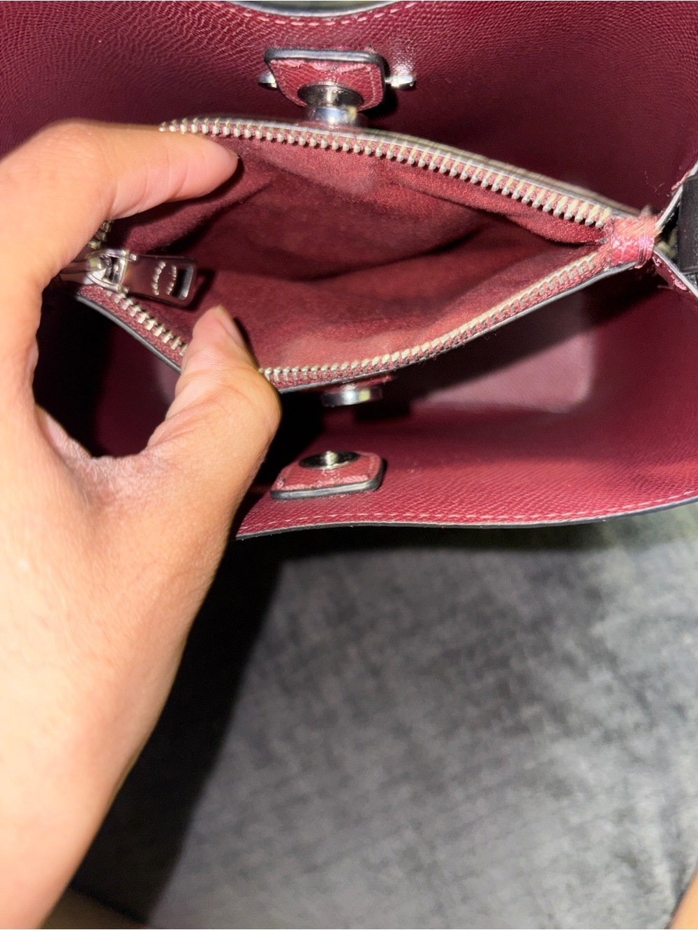 Small Town Bucket Bag In Signature Canvas (with Wine/Red Color Interior) - Picture 9 of 10